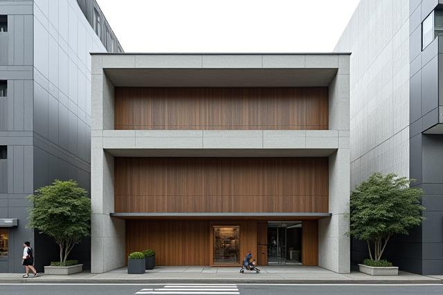 伝統的な日本建築と現代的なビルの融合